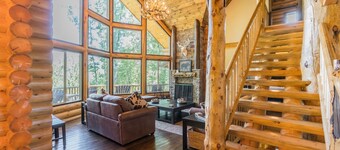 10% Dist for Summer! Lake Front Log Cabin with Double Decker Dock&Mtn. Views