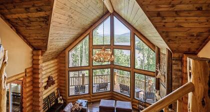 Lake Front Log Cabin with Double Decker Dock&Mtn. Views