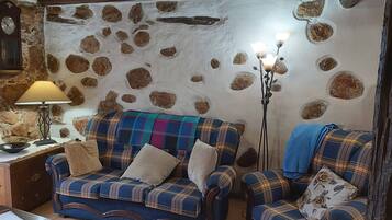 TV, fireplace, DVD player, books