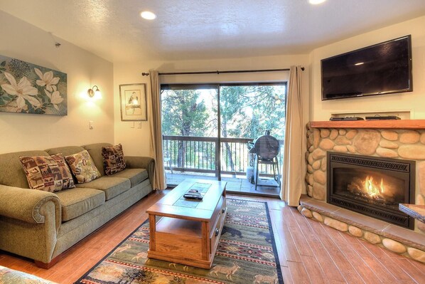 TV, fireplace, DVD player