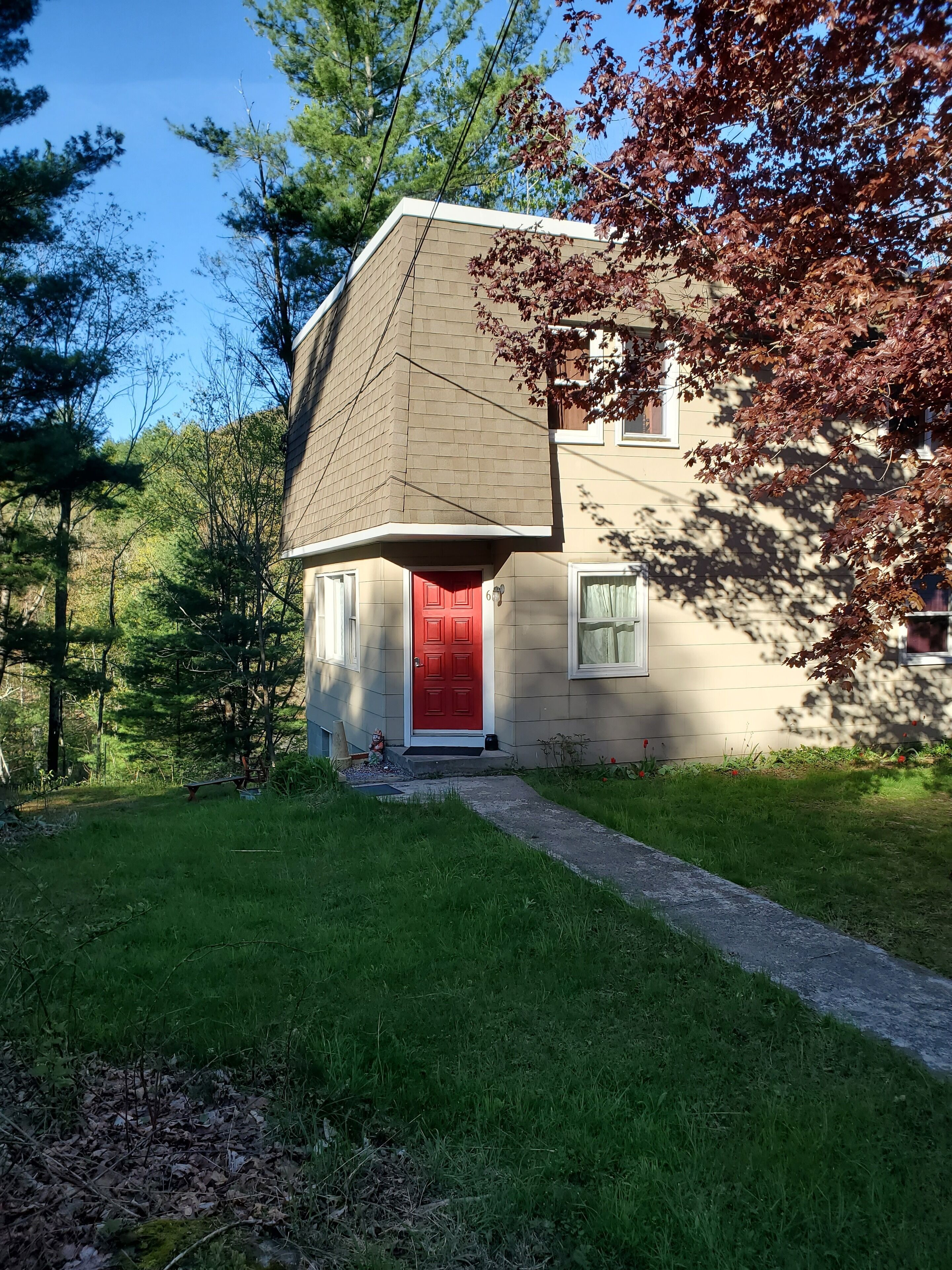 Catskill home set in the catskill forest preserve. 