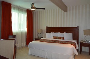 Premium bedding, down comforters, pillowtop beds, in-room safe