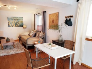 TV, DVD player, video library