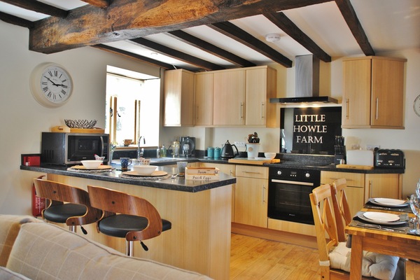 The kitchen and dining area
