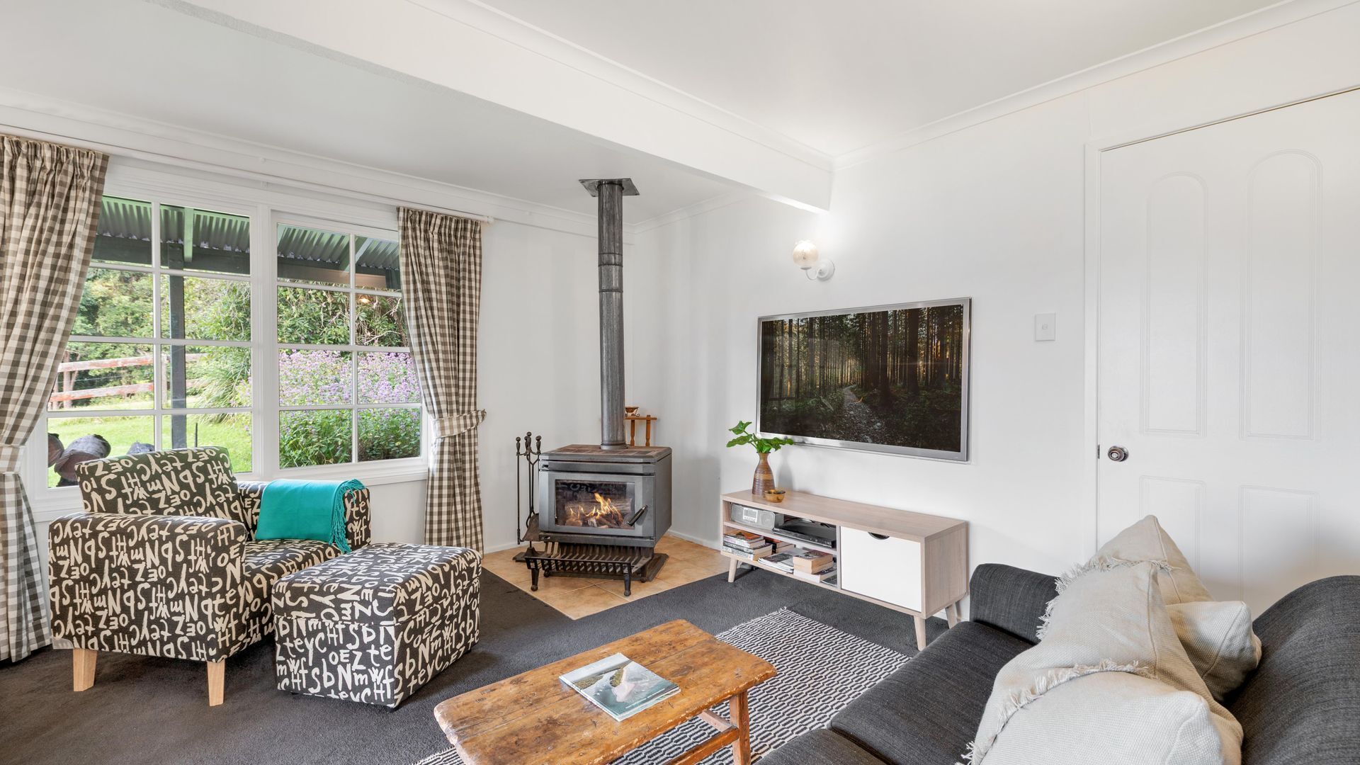 TV, fireplace, DVD player