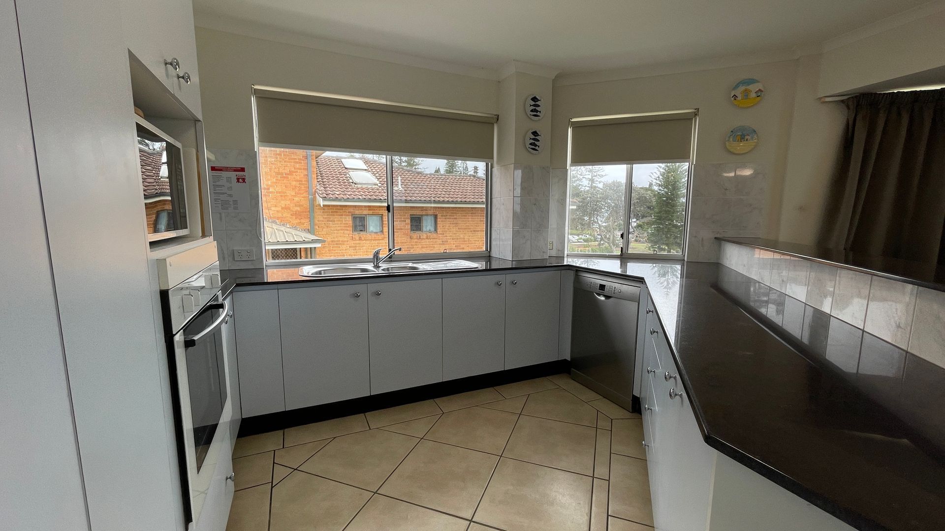 Fridge, microwave, dishwasher