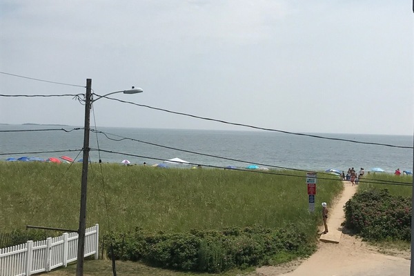 View from the balcony. Beach access from street.