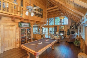 Game room - Night Moves Over The Smokies: Mountain Views, Top Amenities, Private, near Gatlinburg & Pigeon Forge (Sevierville)
