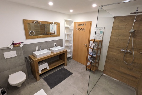 Bathtub, hair dryer, towels, soap
