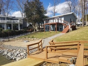 Exterior - Beautiful, LAKEFRONT Home at Lake of Egypt! Private dock, boat house and Beach! (Creal Springs)