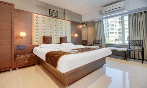 Individually decorated, individually furnished, desk, blackout curtains