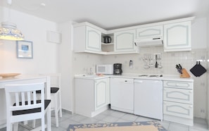 Apartment (Wanderdüne) | Eigene Kochnische | Großer Kühlschrank, Mikrowelle, Herdplatte, Geschirrspüler