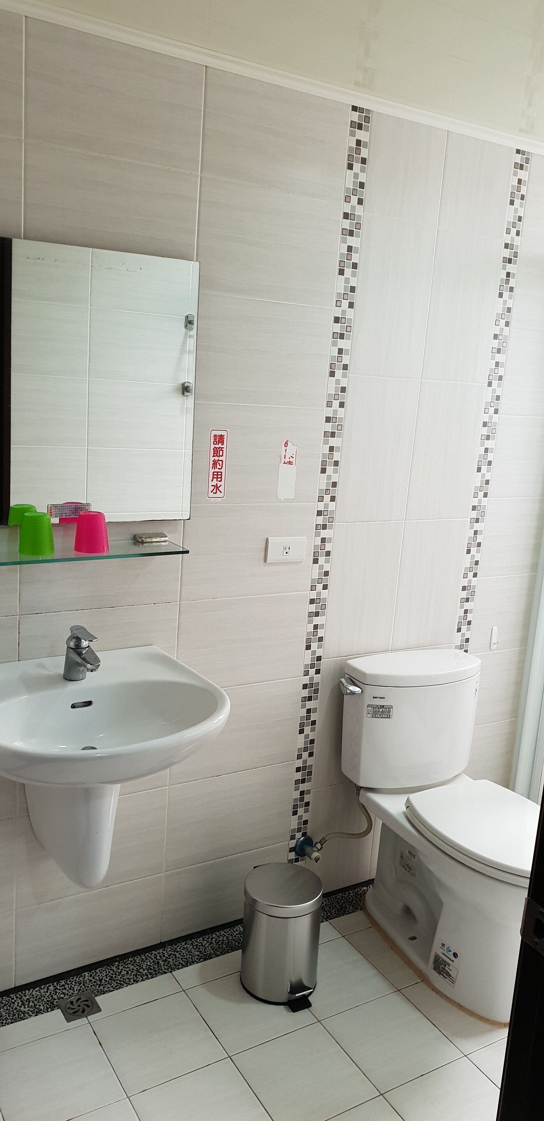 Hair dryer, towels, toilet paper