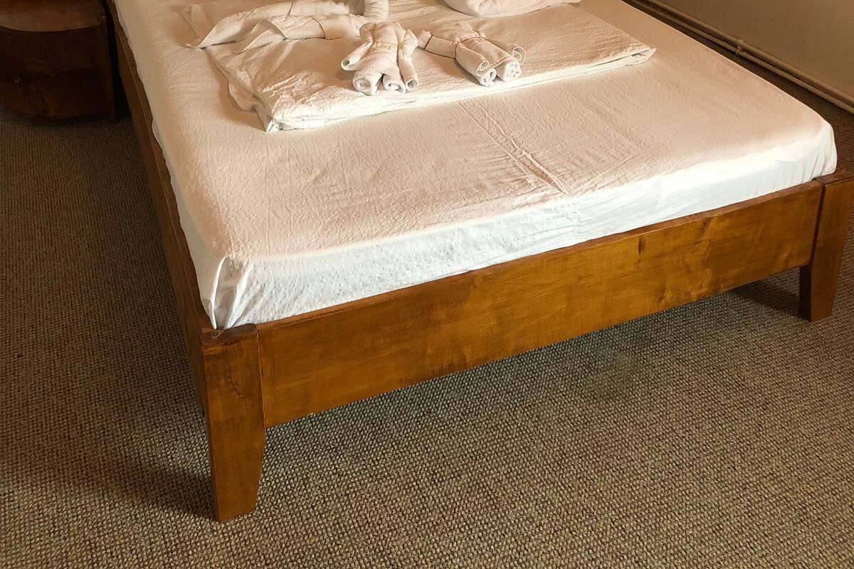 Desk, bed sheets