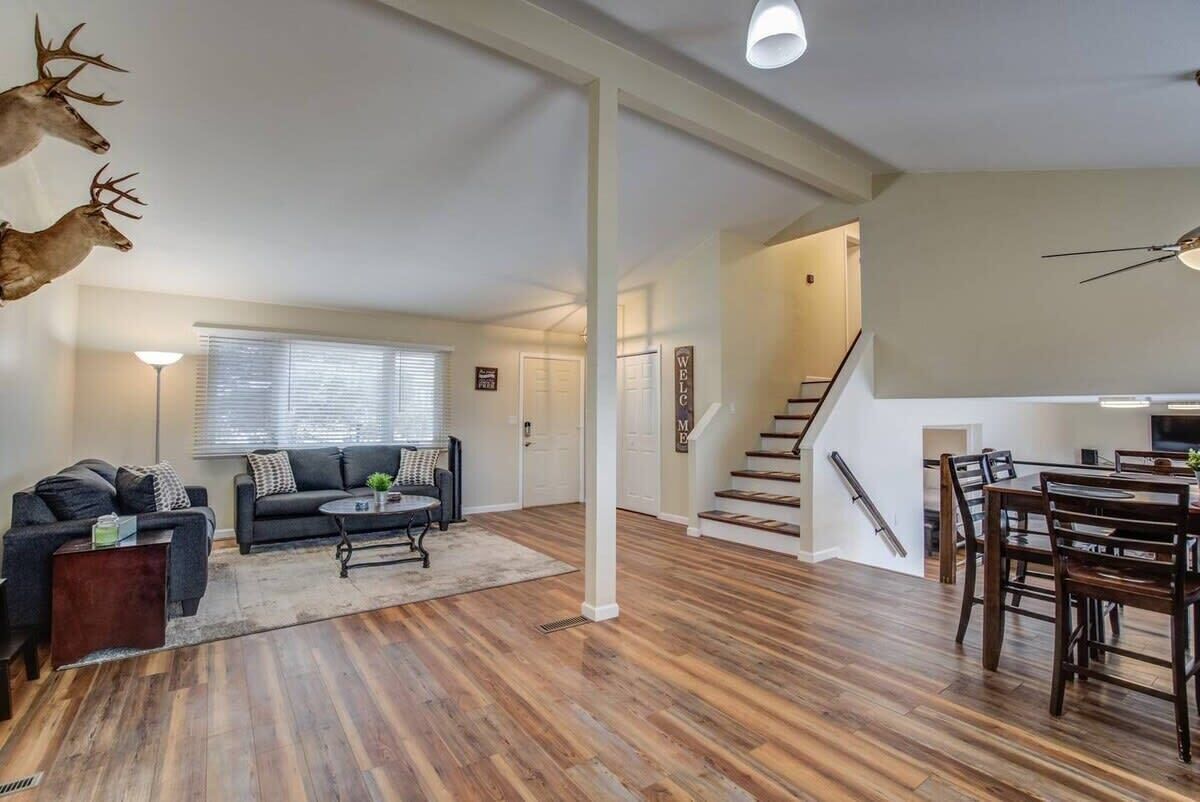 TV, fireplace, offices