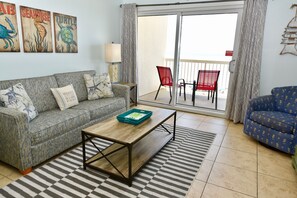 TV - Dog friendly beachfront condo with sunset views (Gulf Shores)
