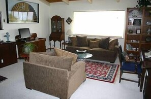 Smart TV, DVD player, books, video library