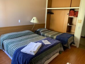 Blackout curtains, free WiFi, bed sheets
