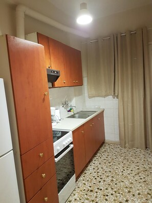 Fridge, oven, stovetop, coffee/tea maker - Katehaki Metro  Flat (Athens)