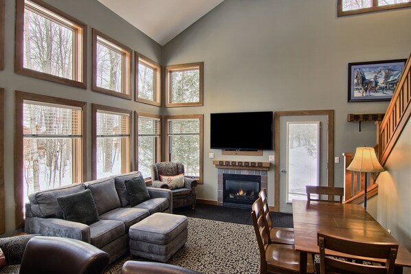 TV, fireplace, DVD player