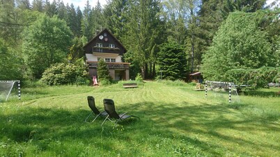 Romantic forest house "Lucas" with a beautiful garden and sauna