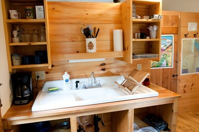 Bower Cabin- Cabin in woods on a remote pond, Romantic getaway, Green living!