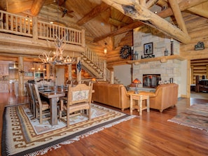 TV, fireplace, video games, DVD player