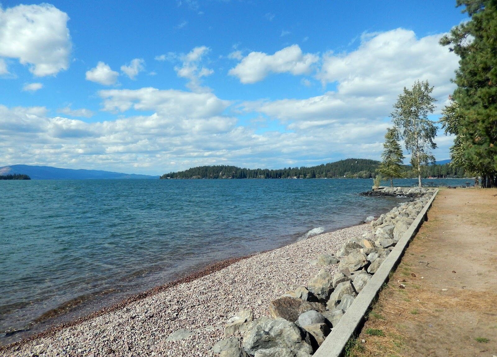 Only 3 miles to this beach and boat launch at Finley Point State Park.