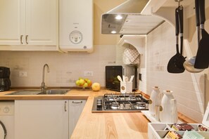 Fridge, oven, stovetop, toaster