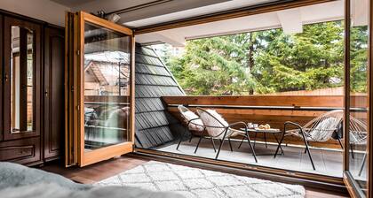 Beautiful apartment, fireplace, 2 verandas with mountain view and playground