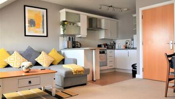 Smart TV, DVD player, books