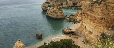 Playa en los alrededores y toallas de playa