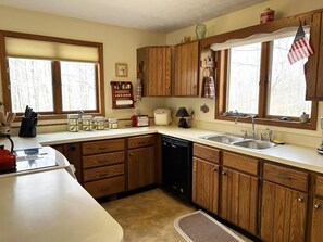 Fridge, oven, stovetop, dishwasher