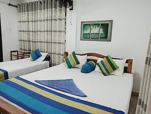 Blackout curtains, soundproofing, iron/ironing board, bed sheets