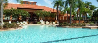 Family friendly villa with no rear neighbors at pool deck facing south and west.