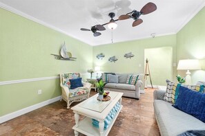 The spacious living area includes a sleeper sofa, giving CBS 105 additional sleeping space when it's time to turn in for the night.