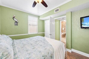 The private king bedroom connects conveniently to the bathroom while still giving you a separate place to relax. - Stunning Beach Suite, Heated Pool, Steps to Sand! Clearwater ➠ Beach Suites #105 (Clearwater Beach)