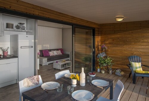 Wooden chalet in a small campsite 3 stars