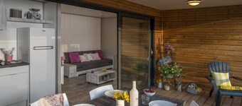 Wooden chalet in a small campsite 3 stars