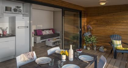 Wooden chalet in a small campsite 3 stars