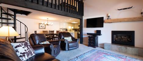 TV, fireplace, table tennis