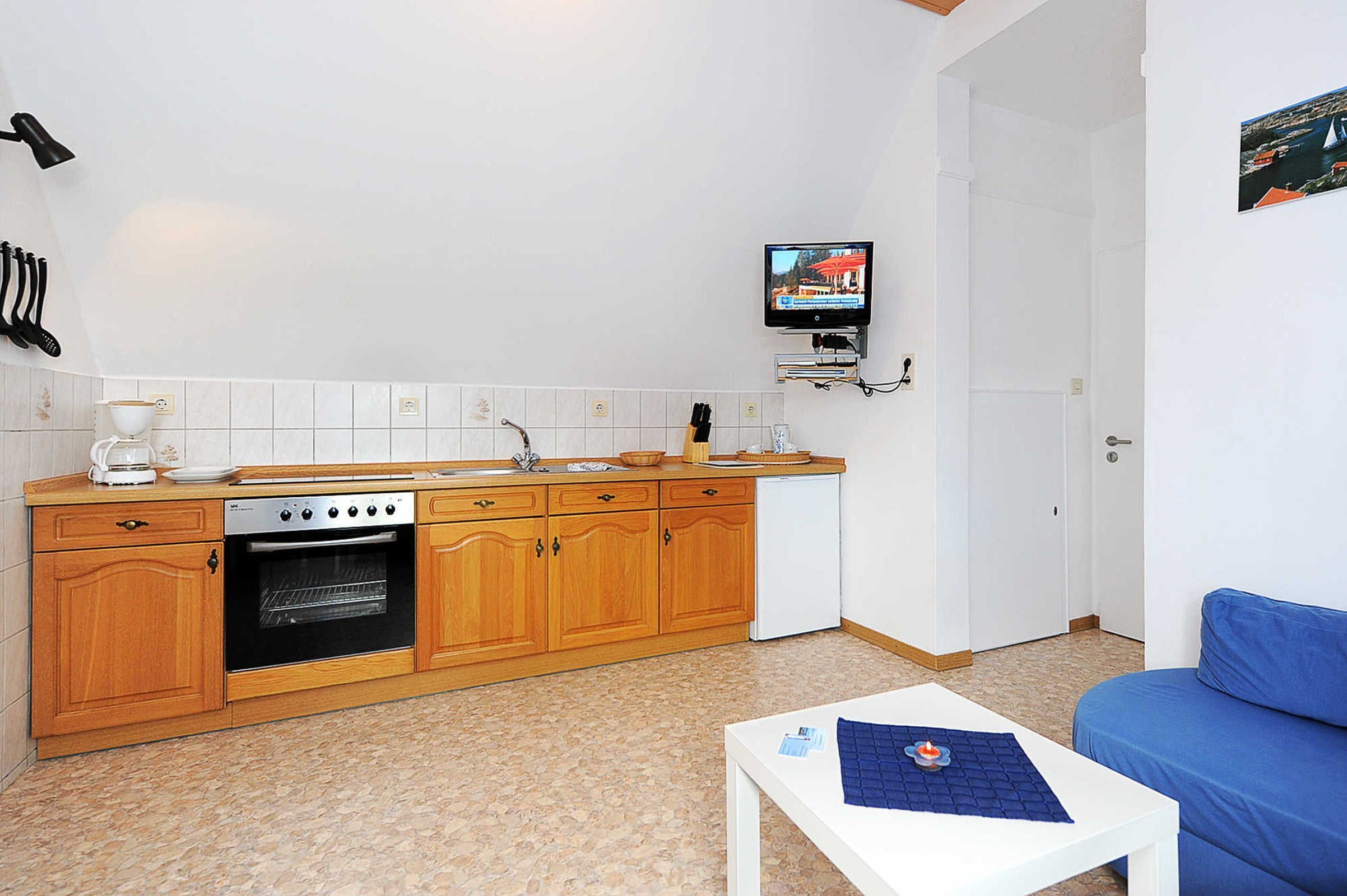 Fridge, oven, high chair