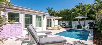 Retro Style Home with Large Pool Close to Downtown Holmes Beach and Walk to Beach!