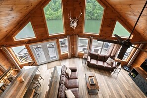 Smart TV, fireplace, DVD player, foosball