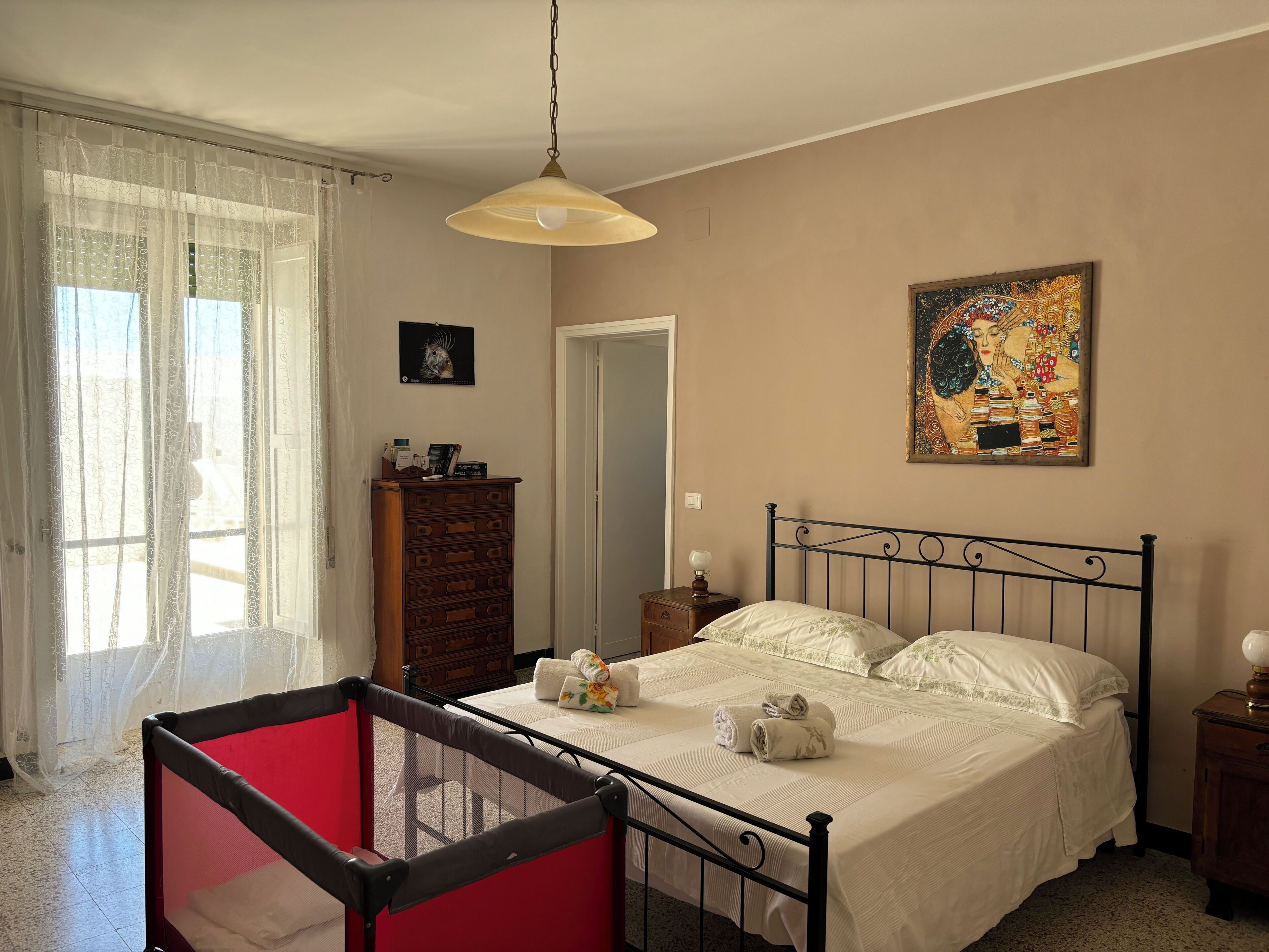 2 bedrooms, iron/ironing board, travel crib, WiFi