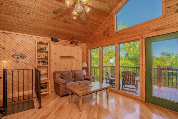 TV, fireplace, video games, DVD player - Rocking Bear: Mountain View! S/Secluded, Wifi, Games, Spacious Decks! (Sevierville)