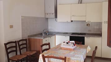 Fridge, oven, stovetop, coffee/tea maker