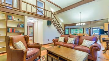 Télévision, cheminée, jeux vidéo, lecteur de DVD