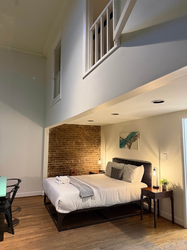 2 bedrooms, memory foam beds, iron/ironing board, WiFi