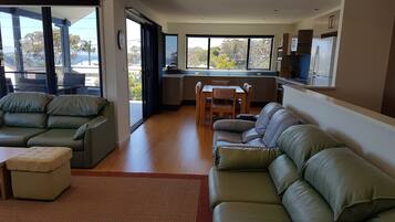 TV, DVD player, stereo